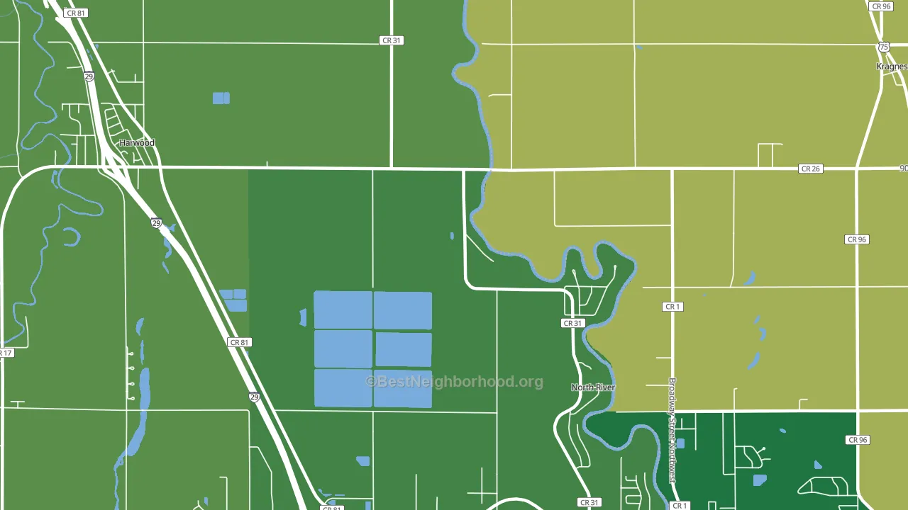 North River, ND block-group voter-turnout map