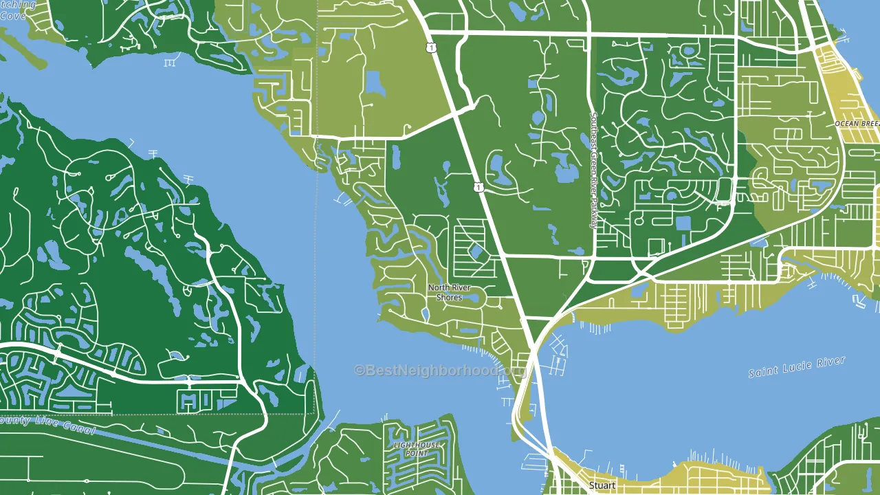 North River Shores, Stuart, FL block-group voter-turnout map