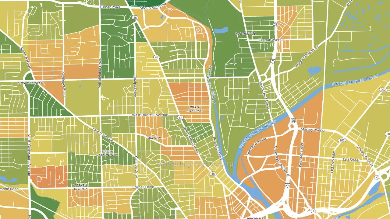 North Riverdale, Dayton, OH block-group voter-turnout map