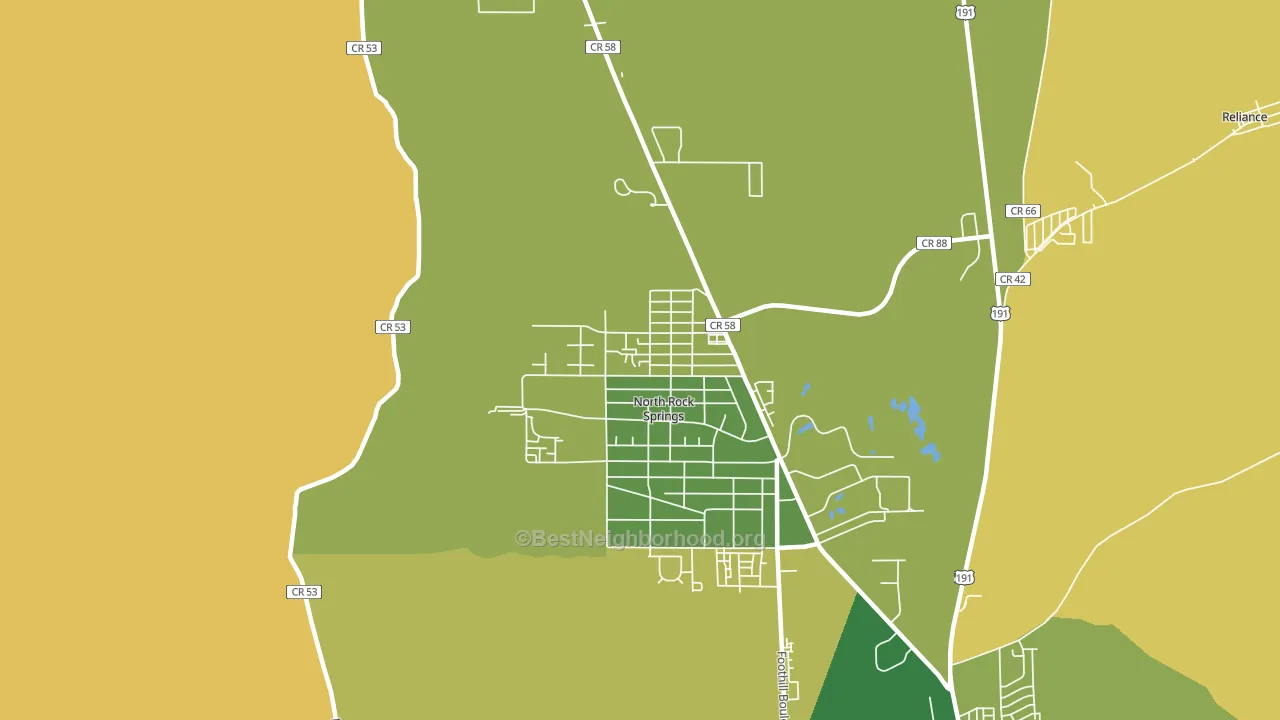 North Rock Springs, WY block-group voter-turnout map