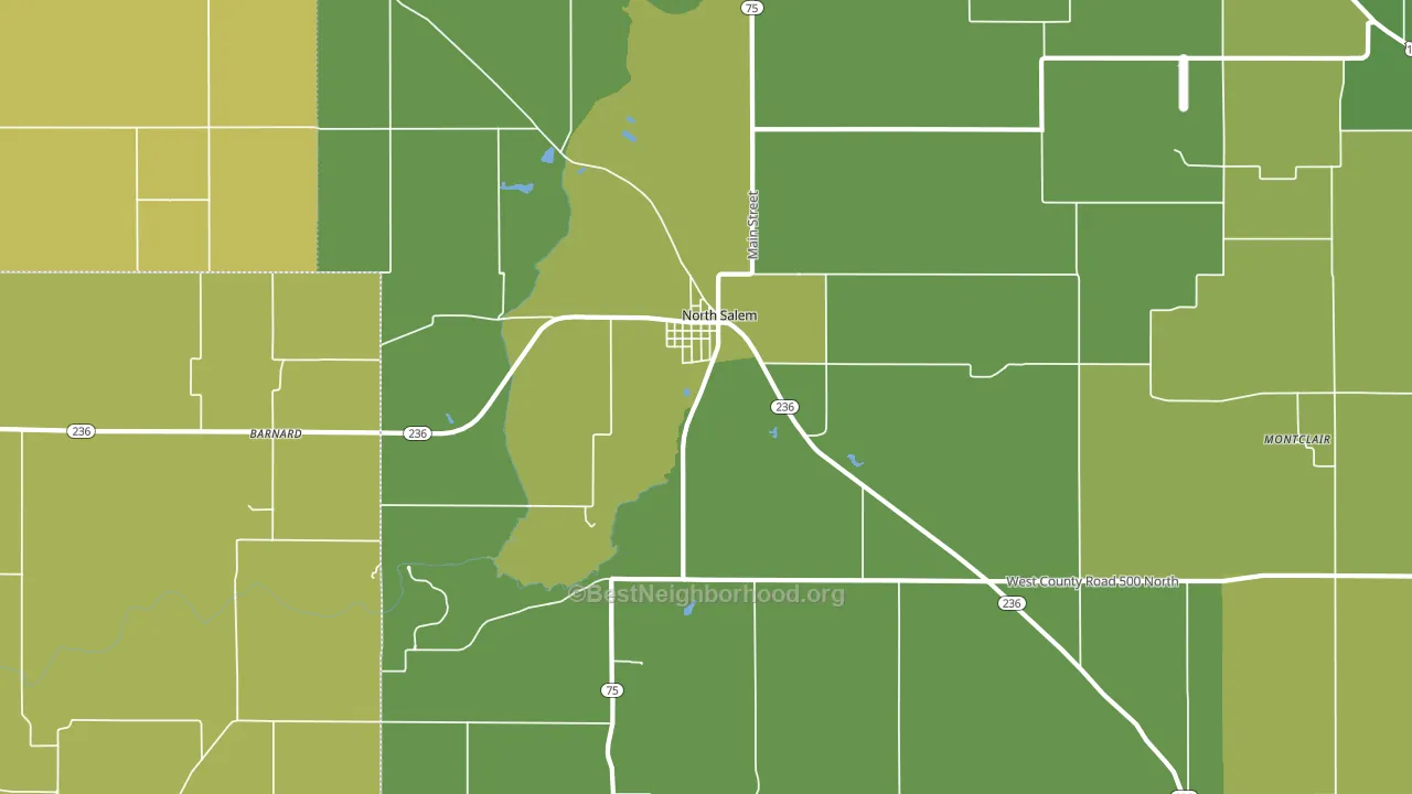 North Salem, IN block-group voter-turnout map