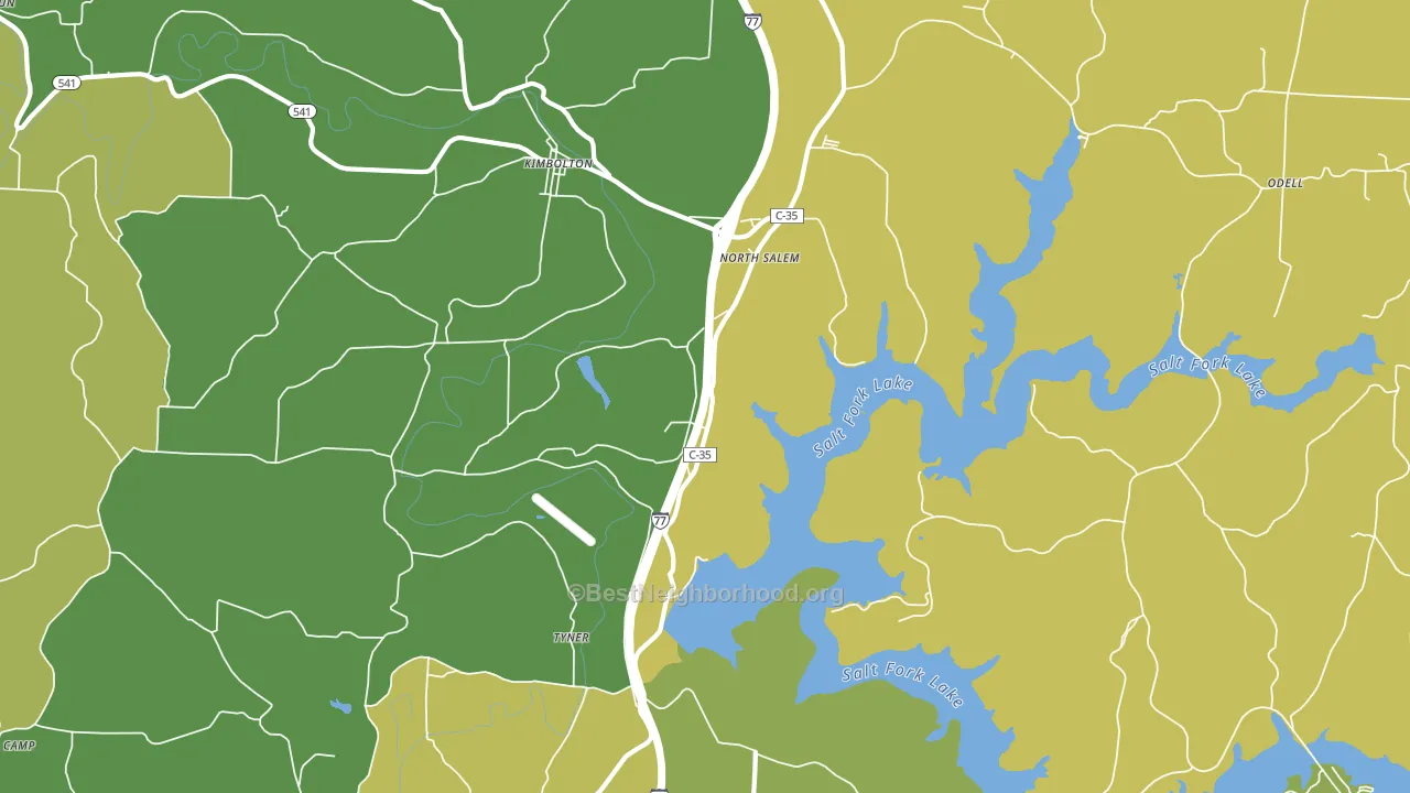 North Salem, OH block-group voter-turnout map