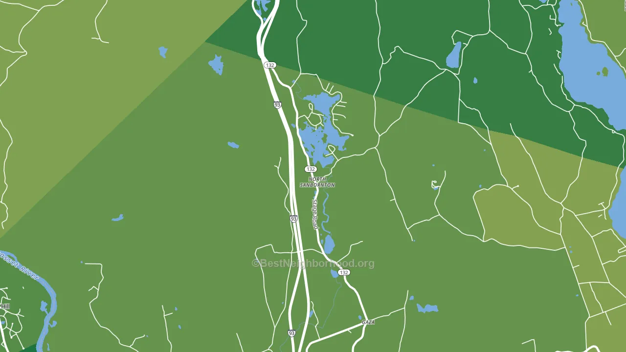 North Sanbornton, NH block-group voter-turnout map
