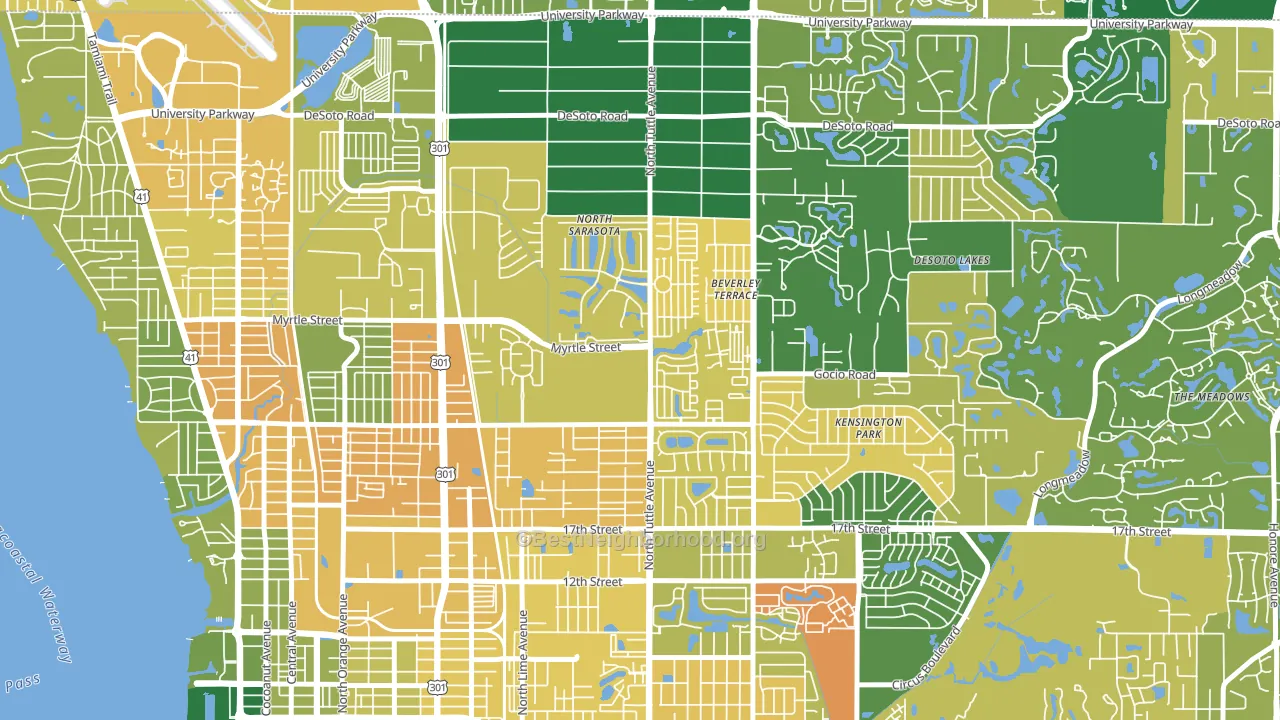 North Sarasota, FL block-group voter-turnout map