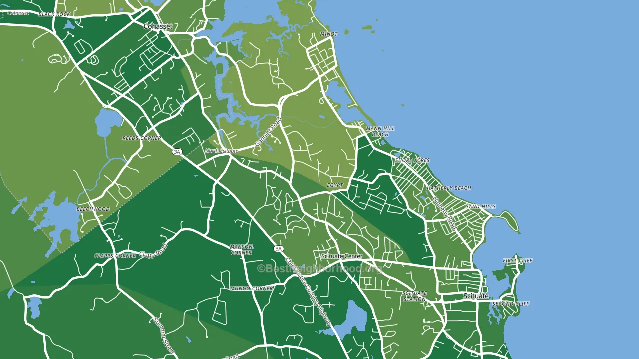 North Scituate, MA block-group voter-turnout map