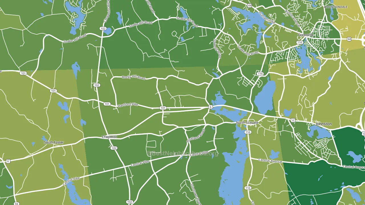 North Scituate, RI block-group voter-turnout map