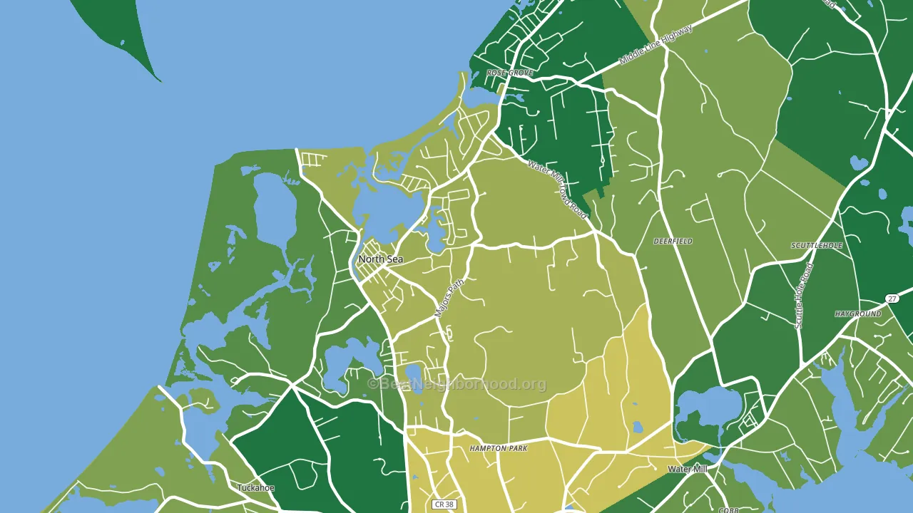 North Sea, NY block-group voter-turnout map
