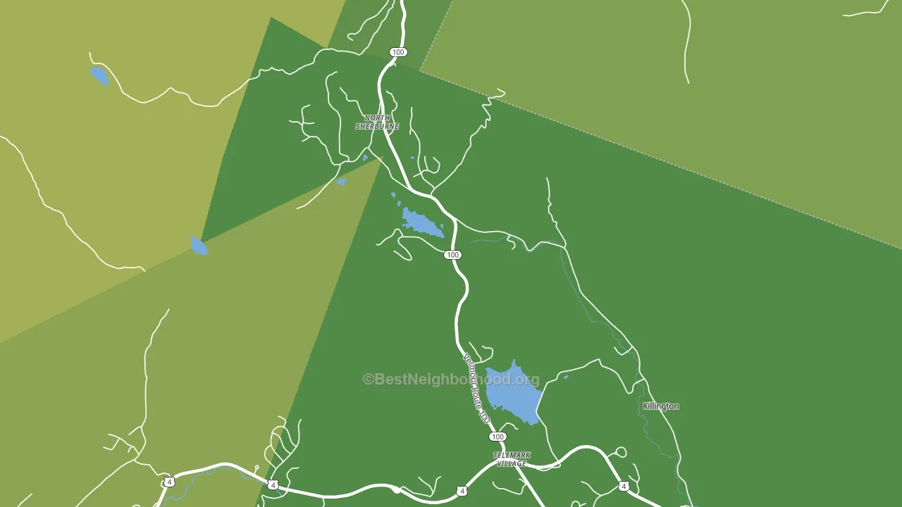 North Sherburne, VT block-group voter-turnout map