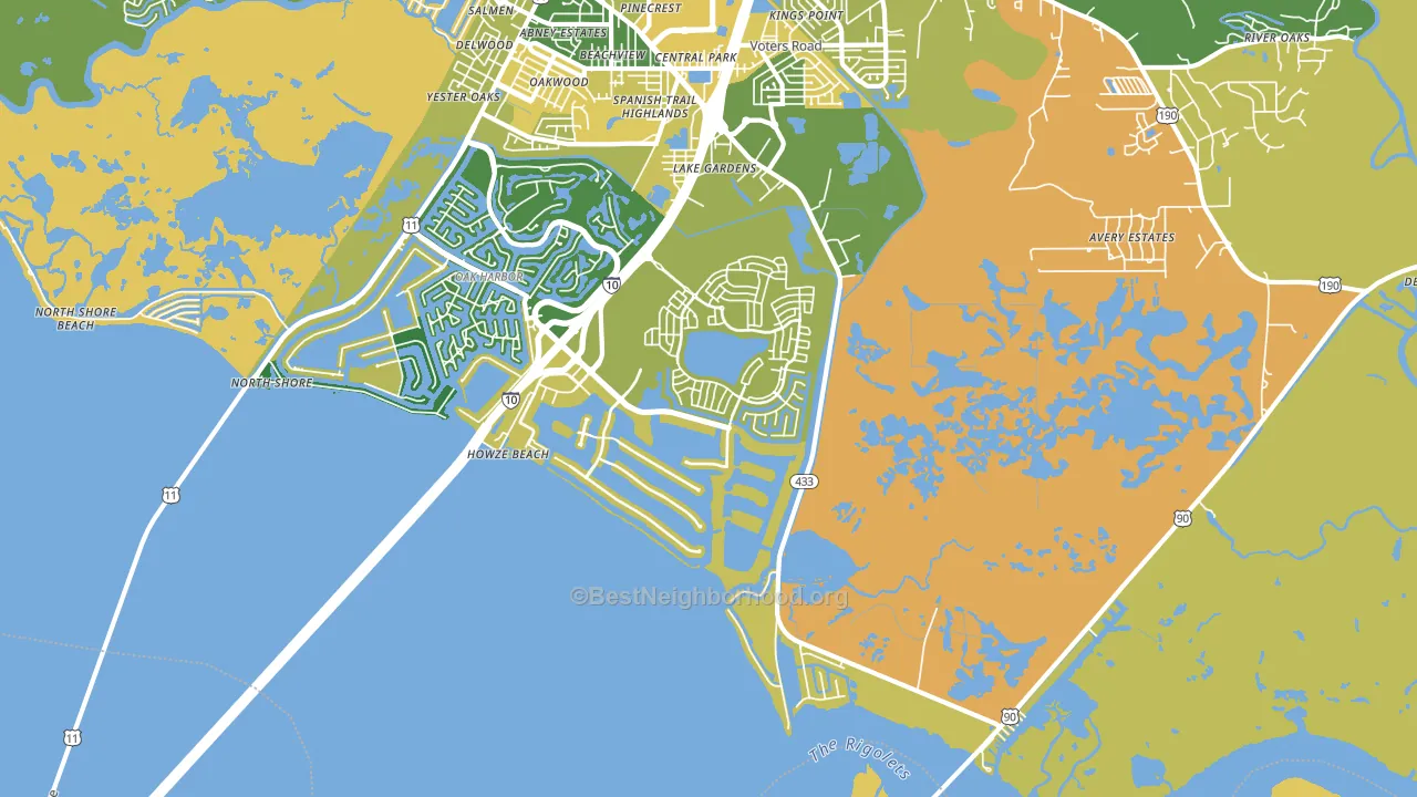 North Shore, LA block-group voter-turnout map