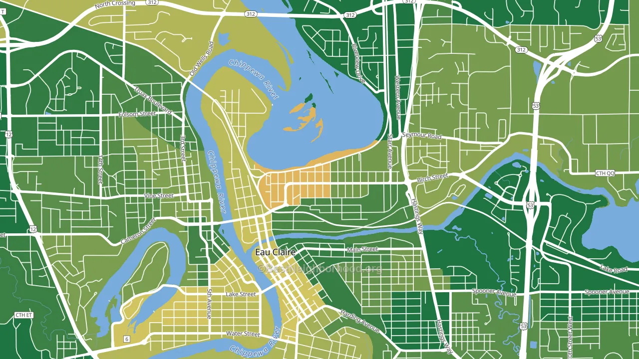 North Side Hill, Eau Claire, WI block-group voter-turnout map