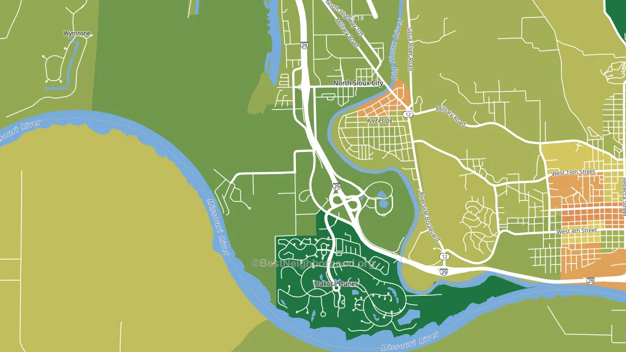 North Sioux City, SD block-group voter-turnout map