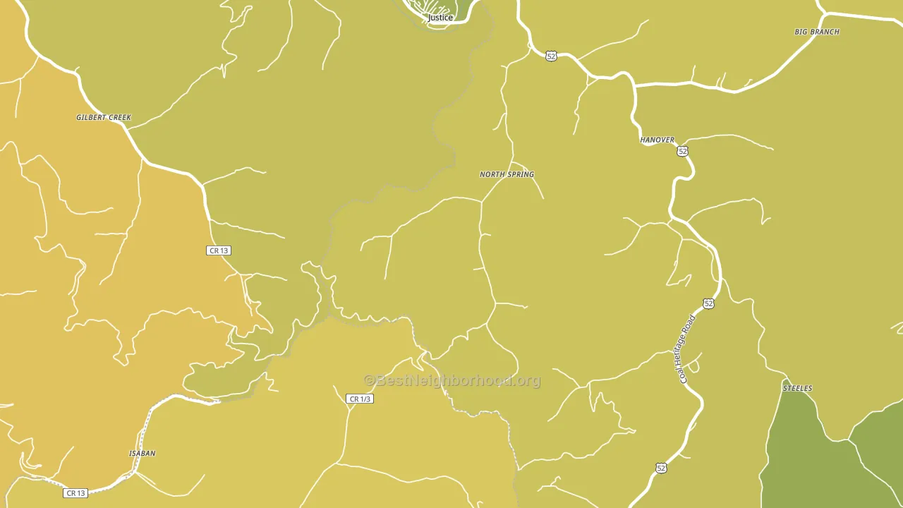 North Spring, WV block-group voter-turnout map