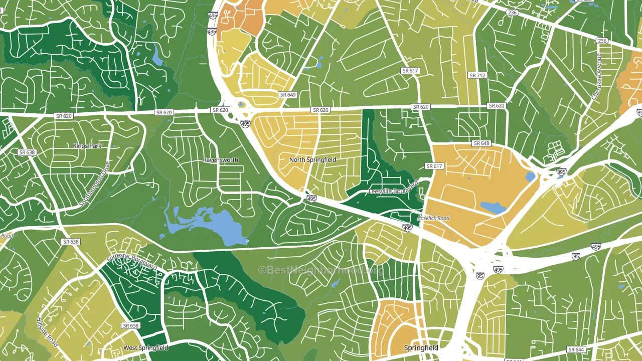 North Springfield, Springfield, VA block-group voter-turnout map