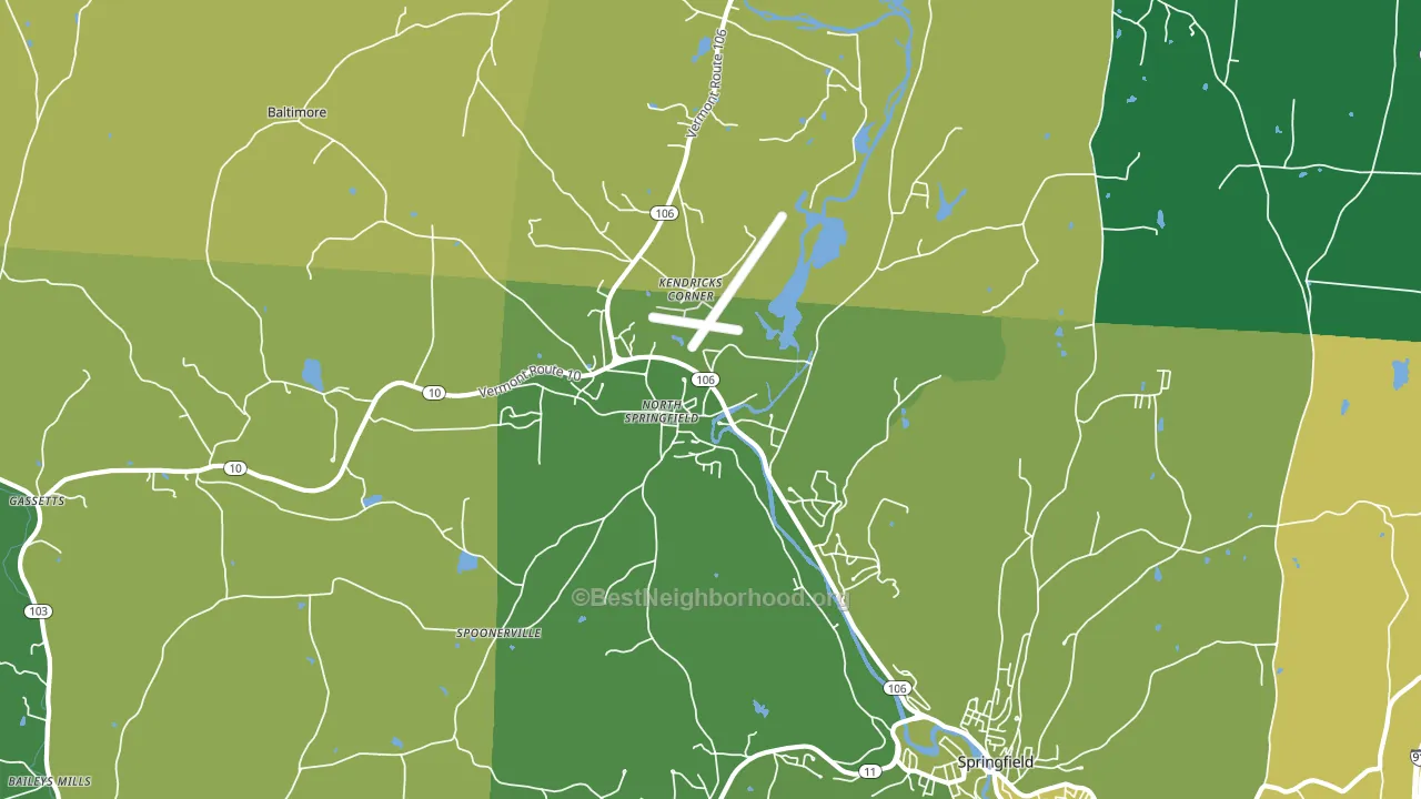 North Springfield, VT block-group voter-turnout map