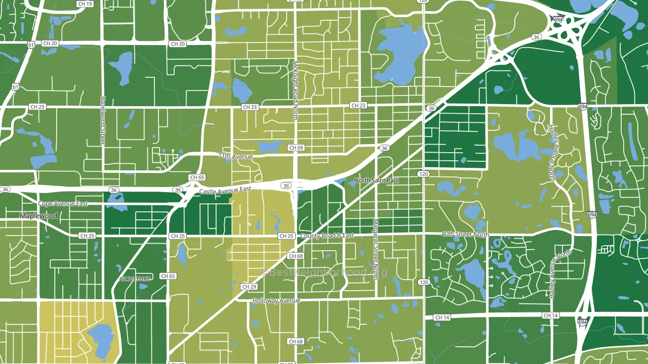 North St. Paul, MN block-group voter-turnout map