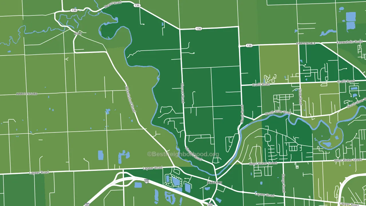 North Street, MI block-group voter-turnout map