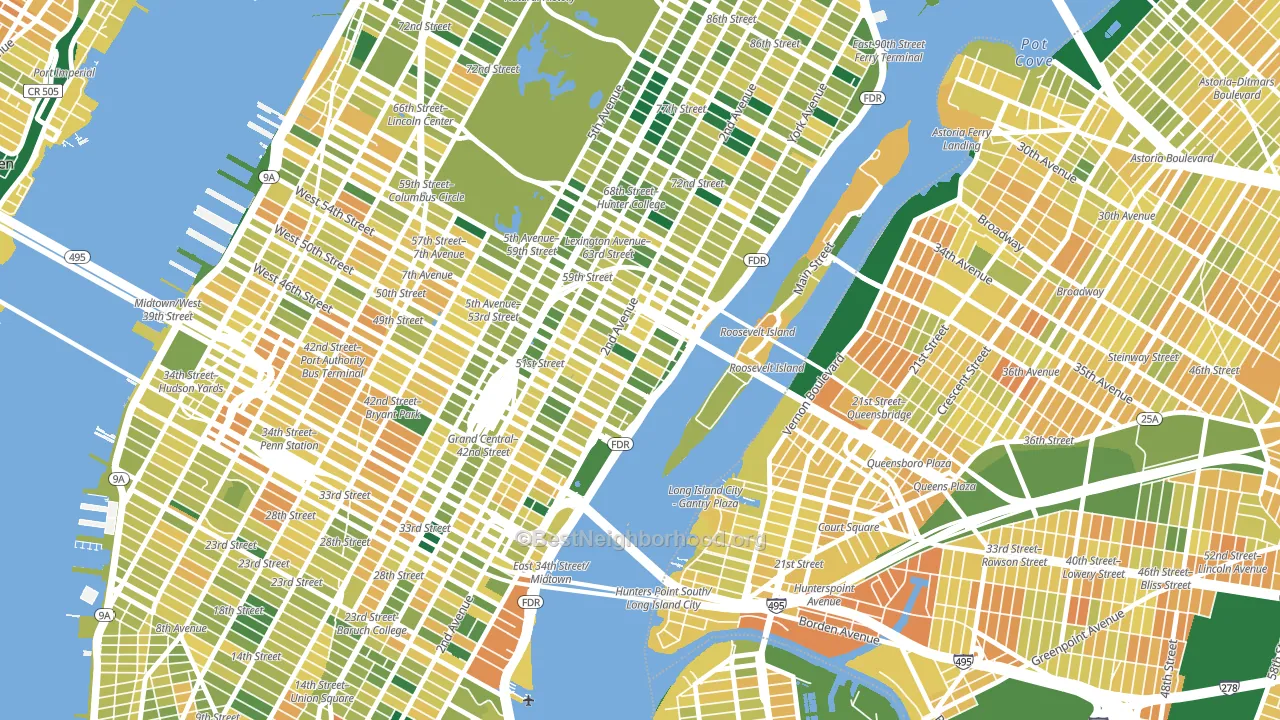 North Sutton Area, Manhattan, NY block-group voter-turnout map