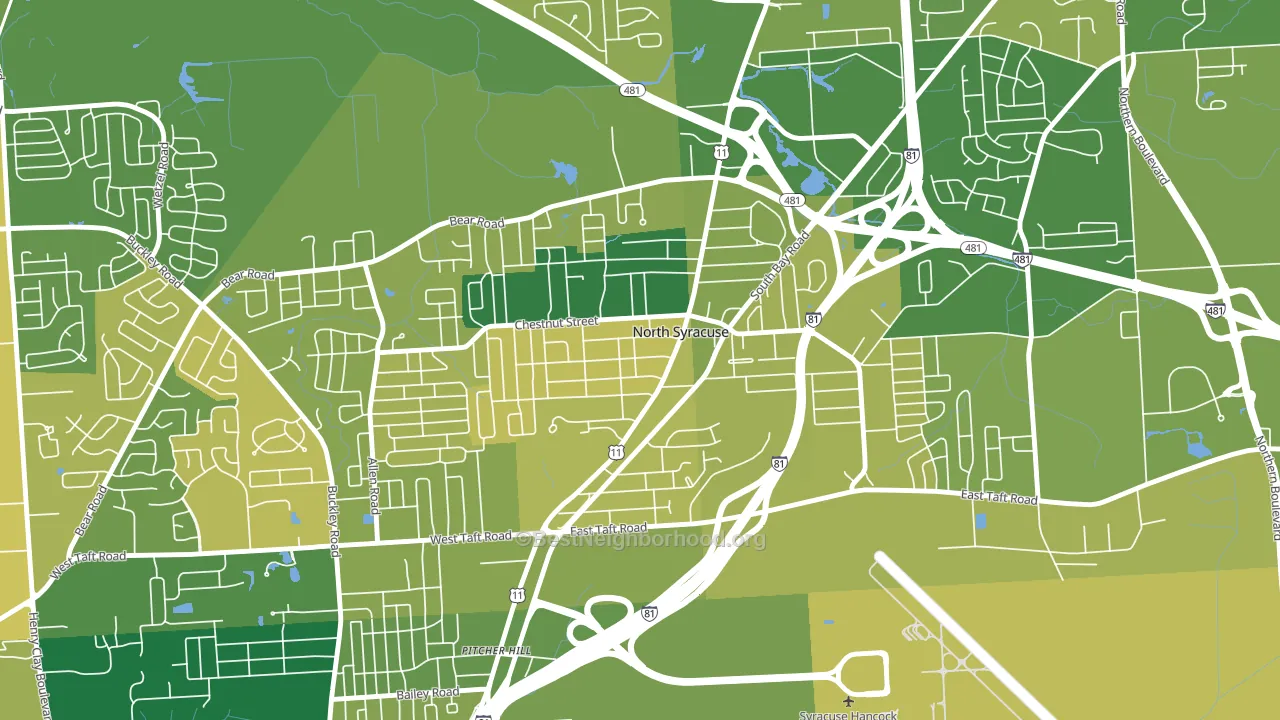 North Syracuse, NY block-group voter-turnout map