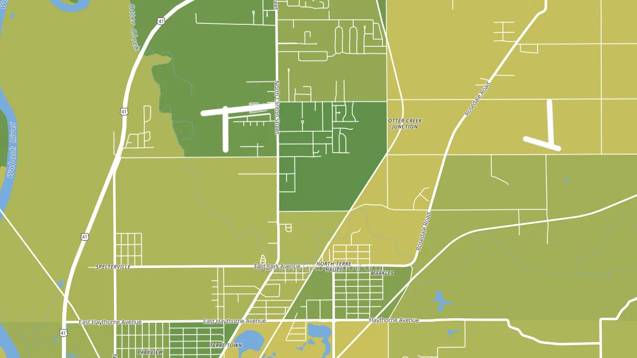 North Terre Haute, IN block-group voter-turnout map