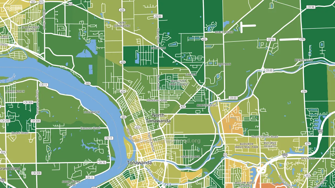 North Tonawanda, NY block-group voter-turnout map