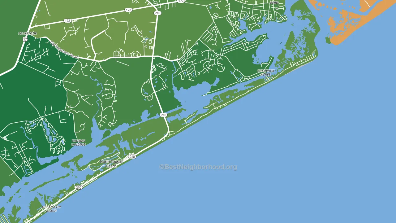 North Topsail Beach, NC block-group voter-turnout map