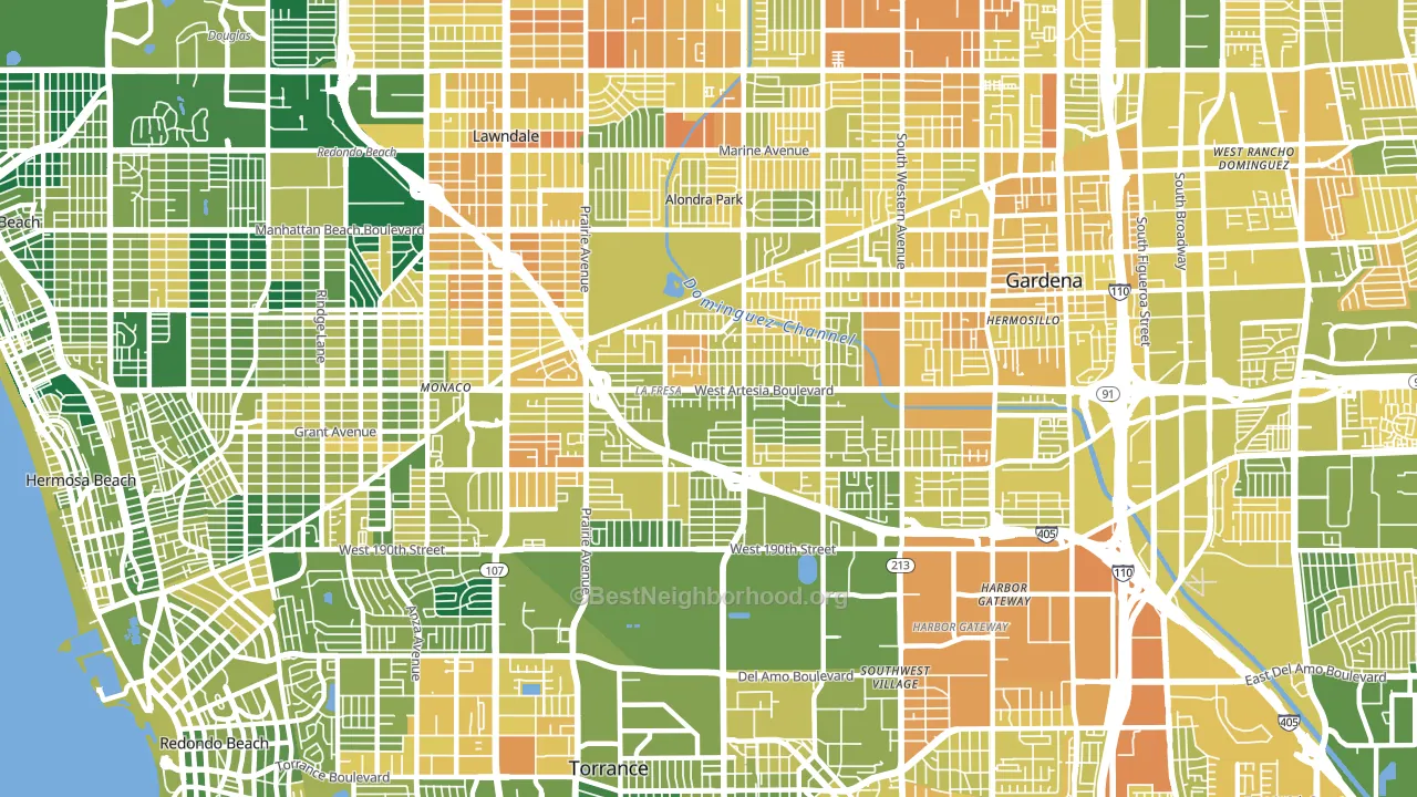 North Torrance, Torrance, CA block-group voter-turnout map