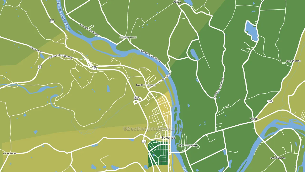 North Towanda, PA block-group voter-turnout map