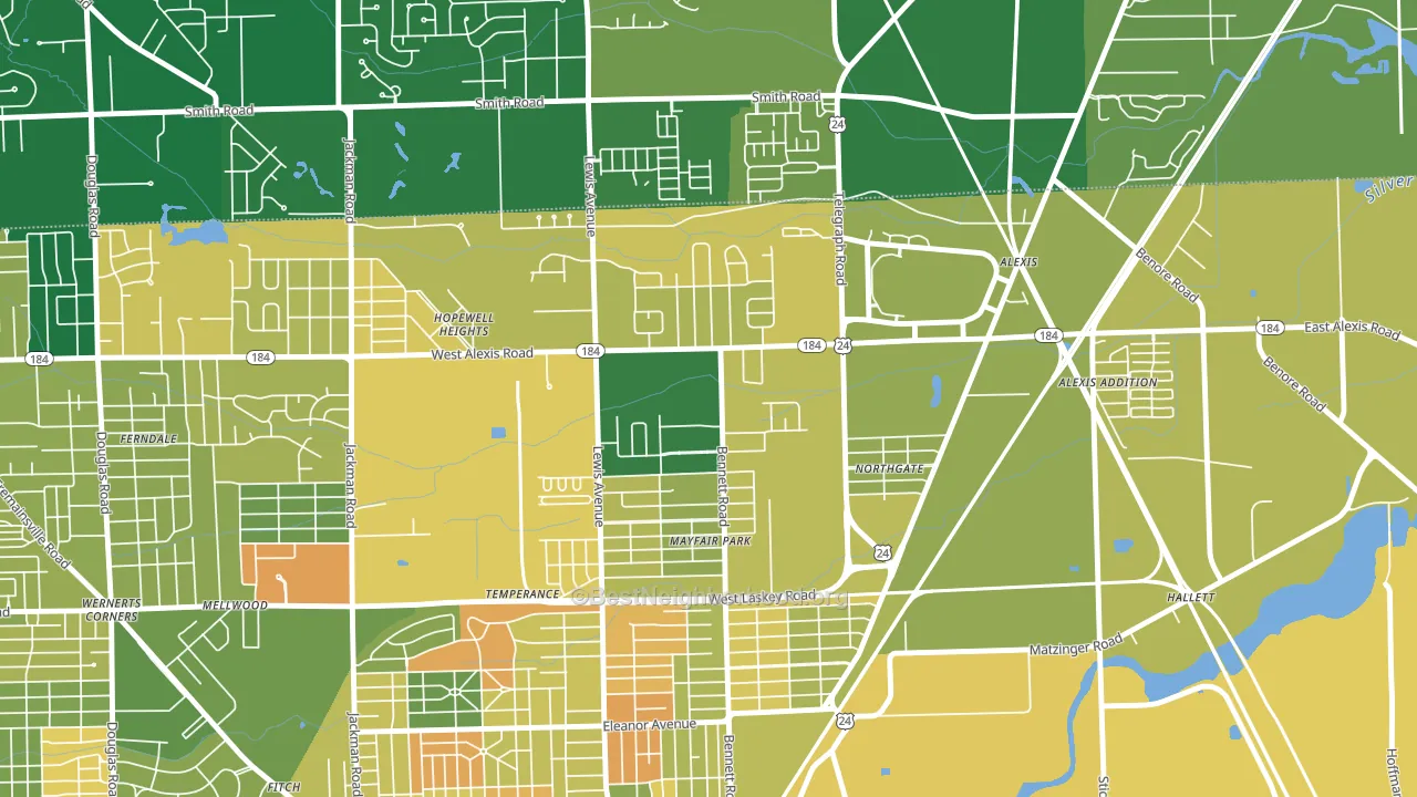 North Towne, Toledo, OH block-group voter-turnout map