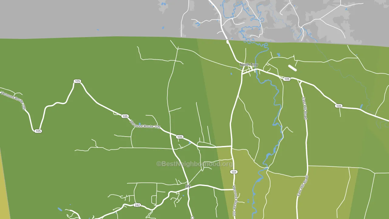 North Troy, VT block-group voter-turnout map