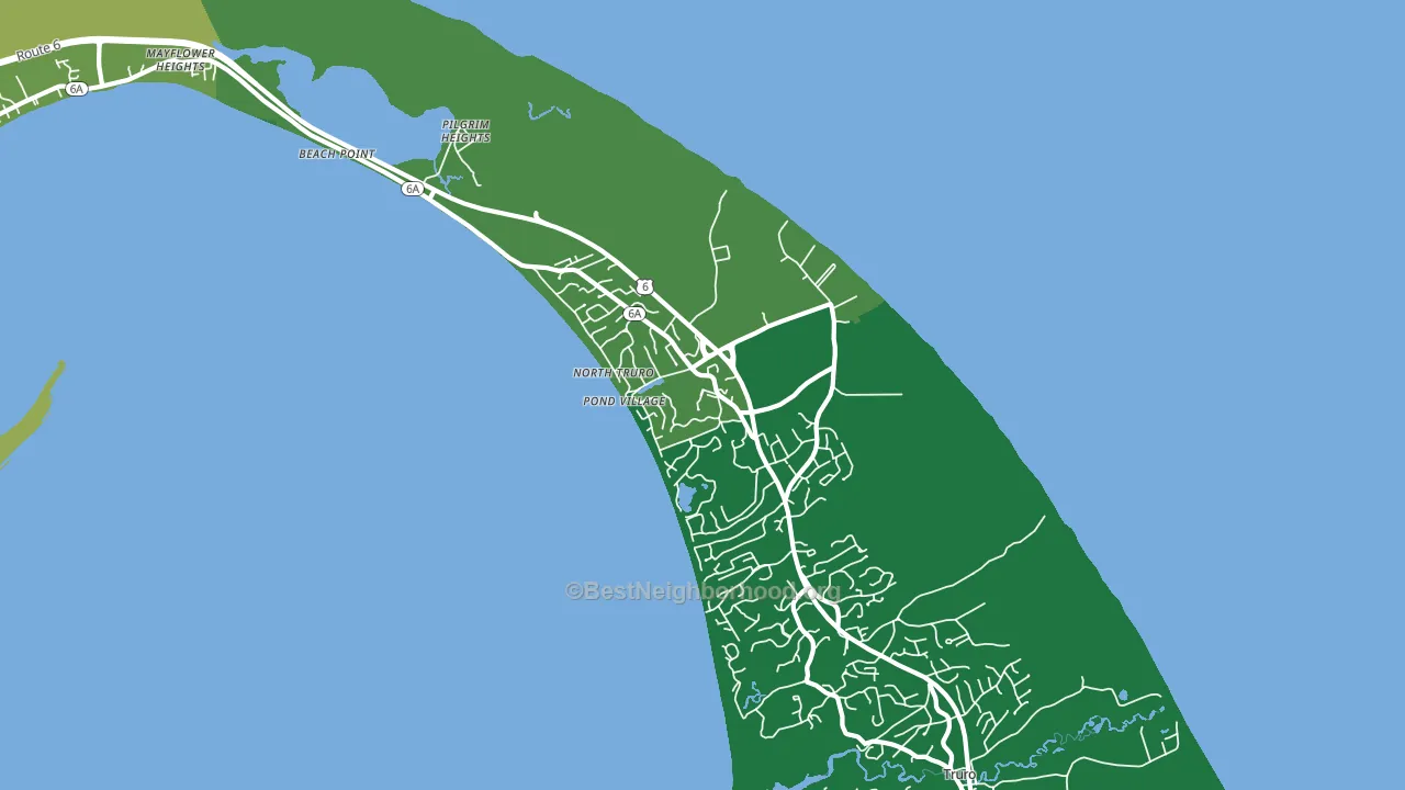 North Truro, MA block-group voter-turnout map