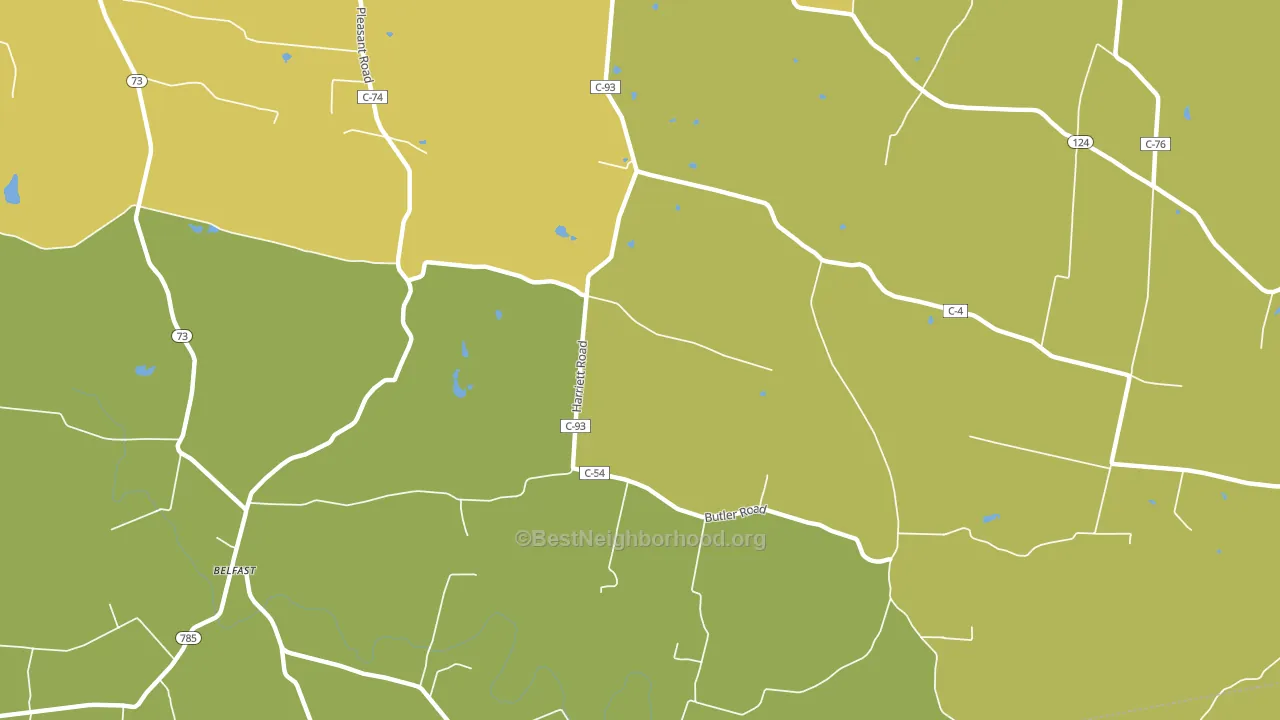 North Uniontown, OH block-group voter-turnout map