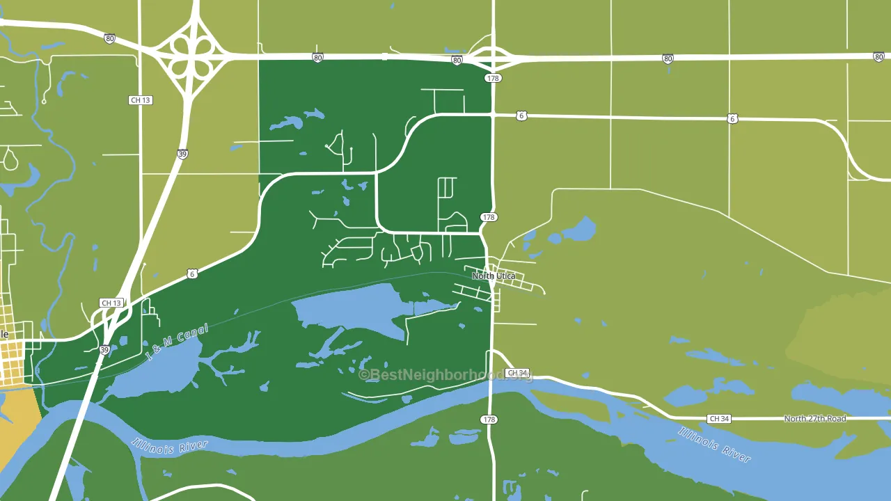 North Utica, IL block-group voter-turnout map