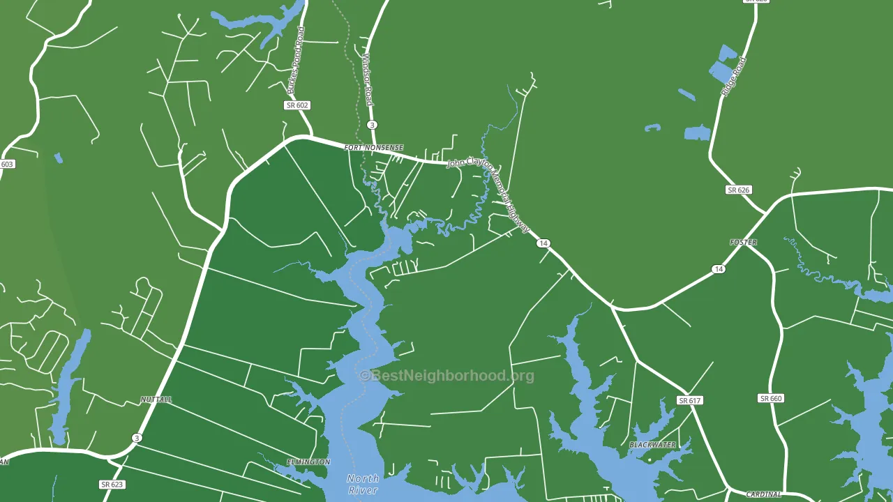 North, VA block-group voter-turnout map