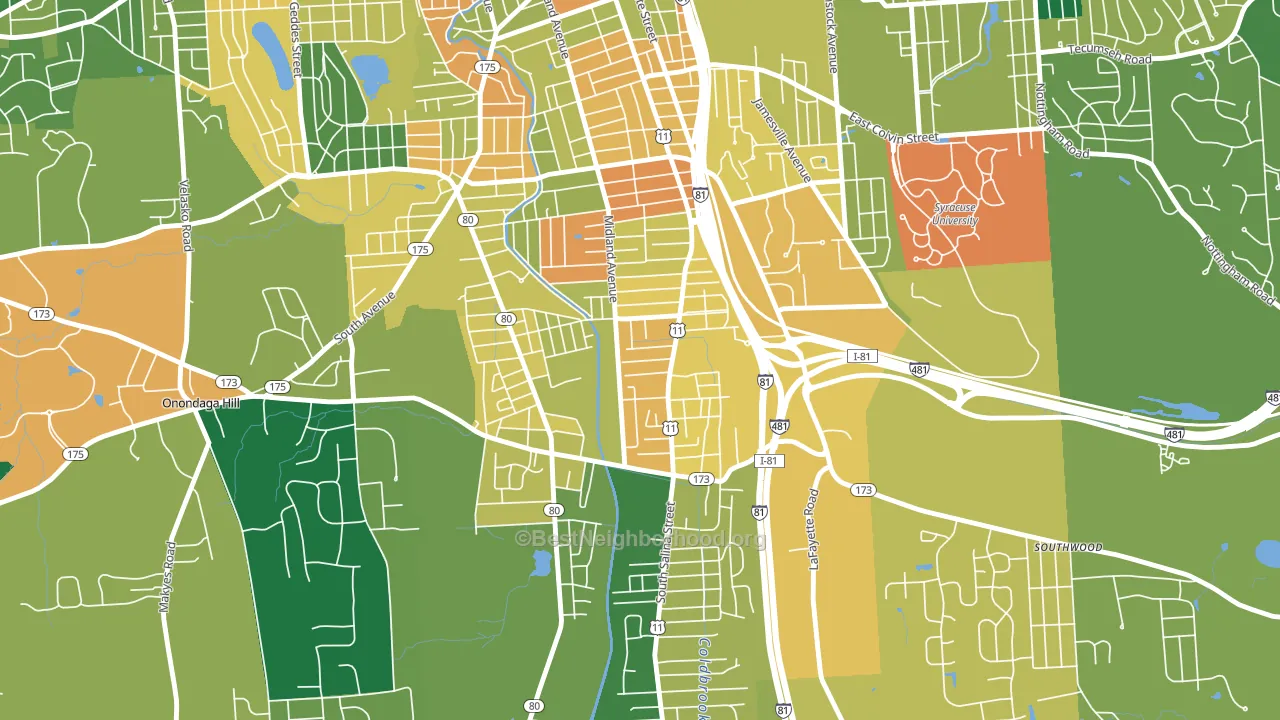 North Valley, Syracuse, NY block-group voter-turnout map