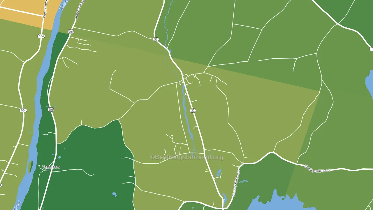 North Vassalboro, ME block-group voter-turnout map