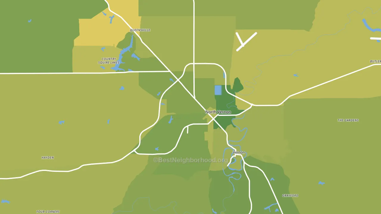 North Vernon, IN block-group voter-turnout map
