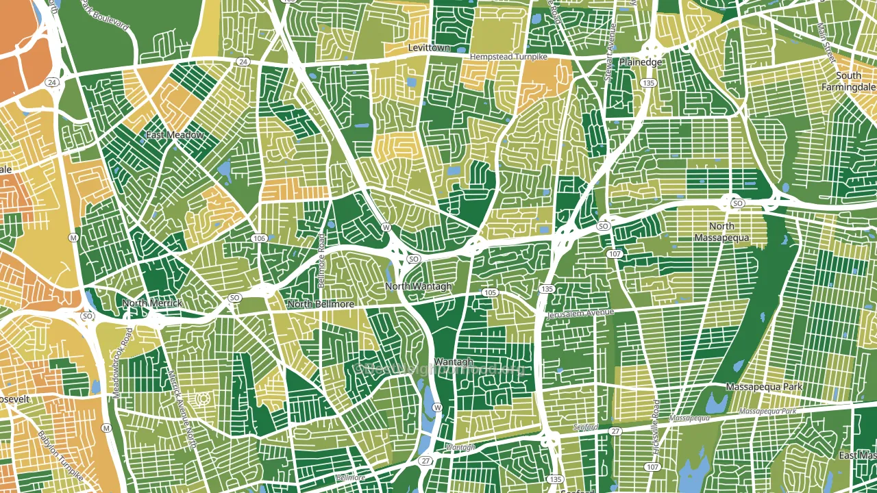 North Wantagh, NY block-group voter-turnout map