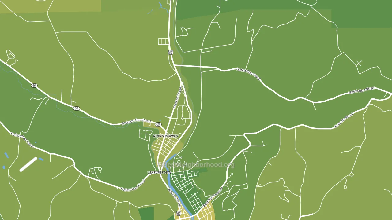North Warren, PA block-group voter-turnout map