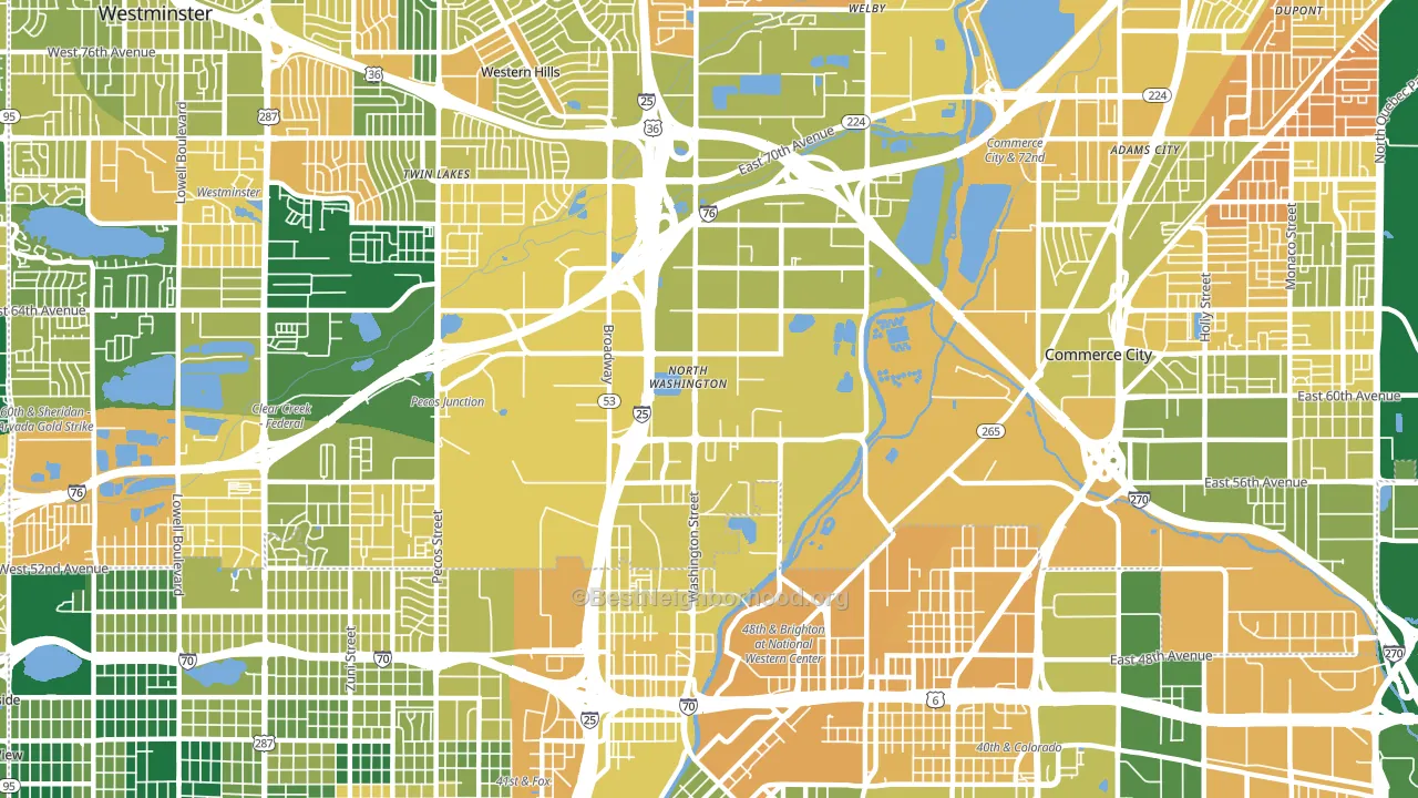 North Washington, CO block-group voter-turnout map