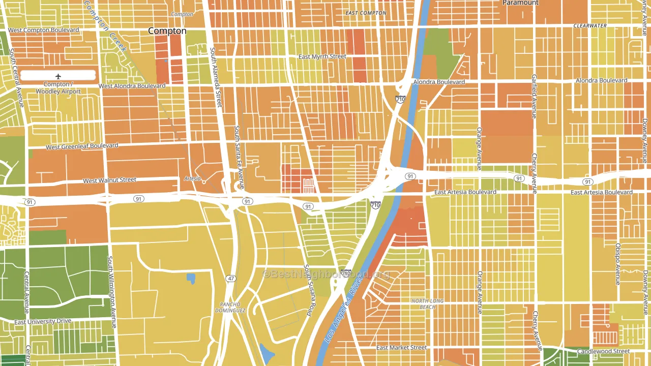 North West Long Beach, Long Beach, CA block-group voter-turnout map