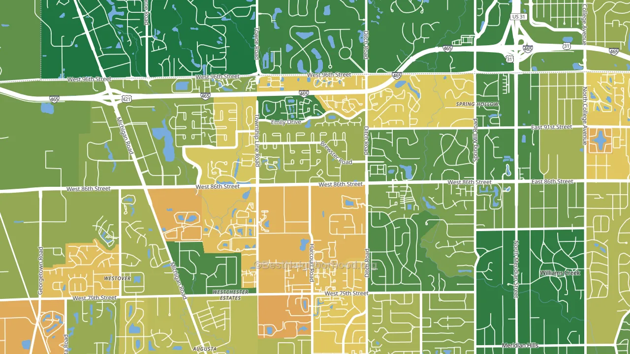 North Willow Farms, Indianapolis, IN block-group voter-turnout map