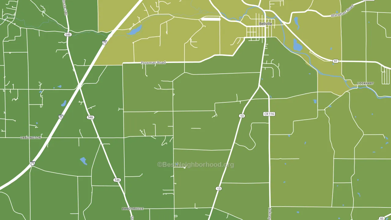 North Woodbury, OH block-group voter-turnout map