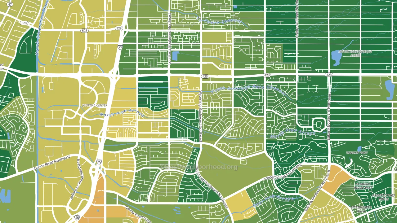 North Wyoming, Albuquerque, NM block-group voter-turnout map