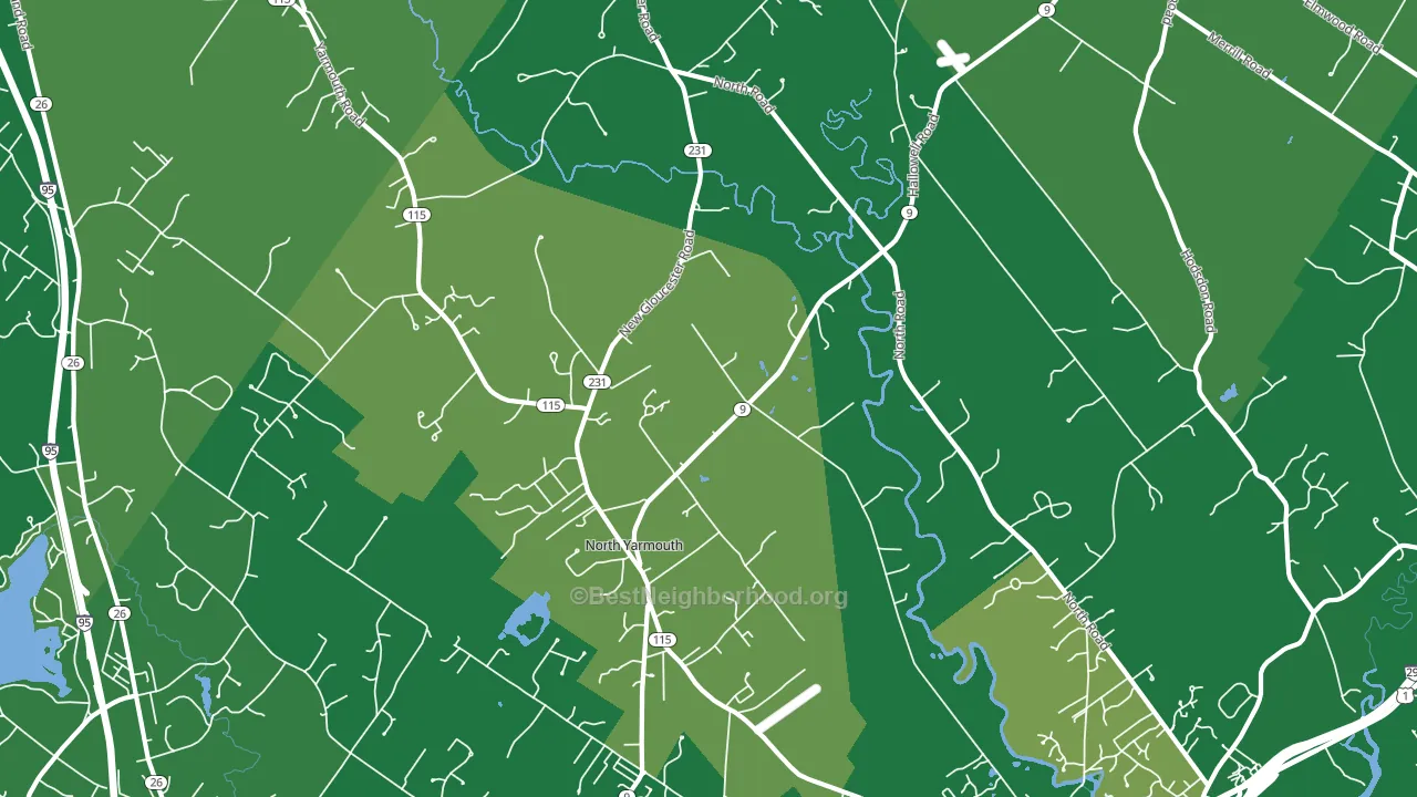 North Yarmouth, ME block-group voter-turnout map