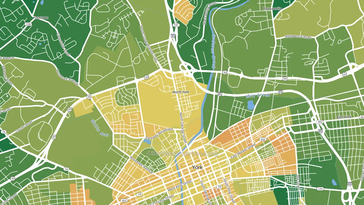 North York, PA block-group voter-turnout map
