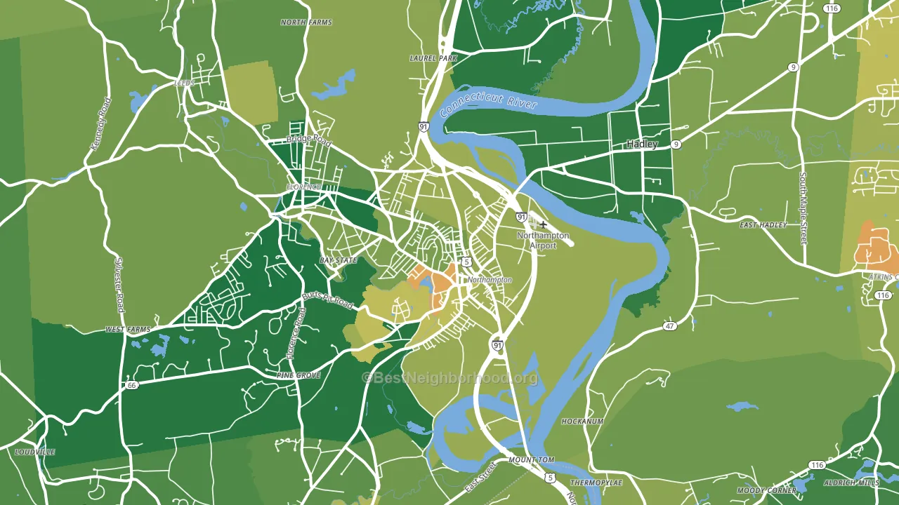 Northampton, MA block-group voter-turnout map