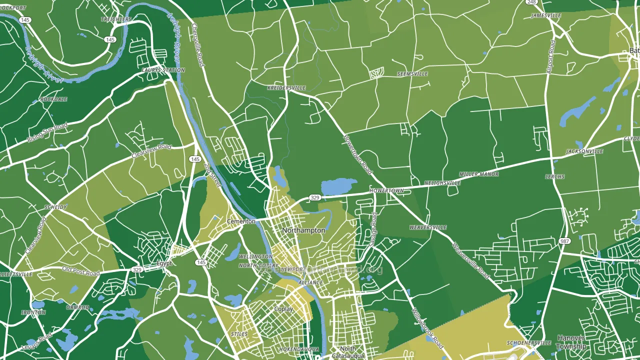 Northampton, PA block-group voter-turnout map