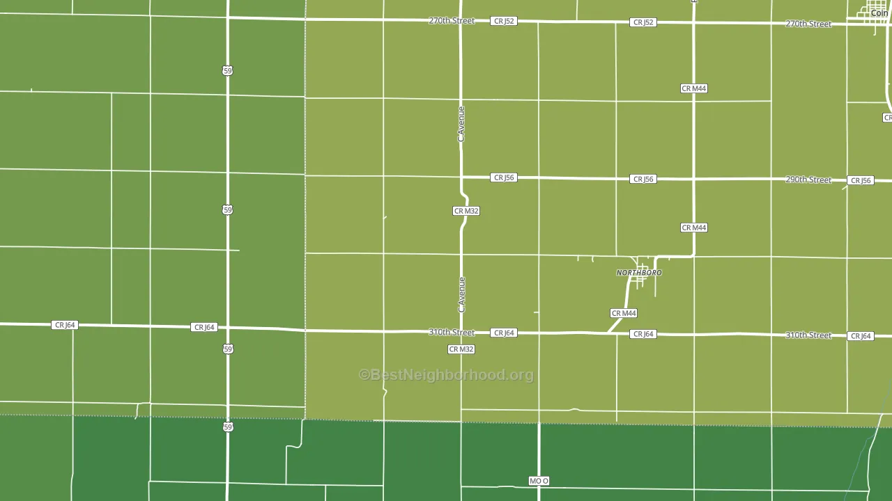 Northboro, IA block-group voter-turnout map