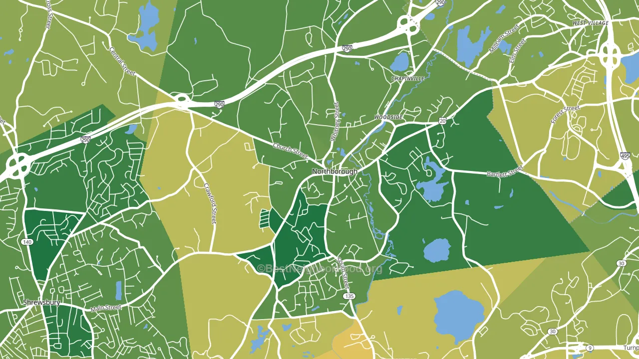 Northborough, MA block-group voter-turnout map