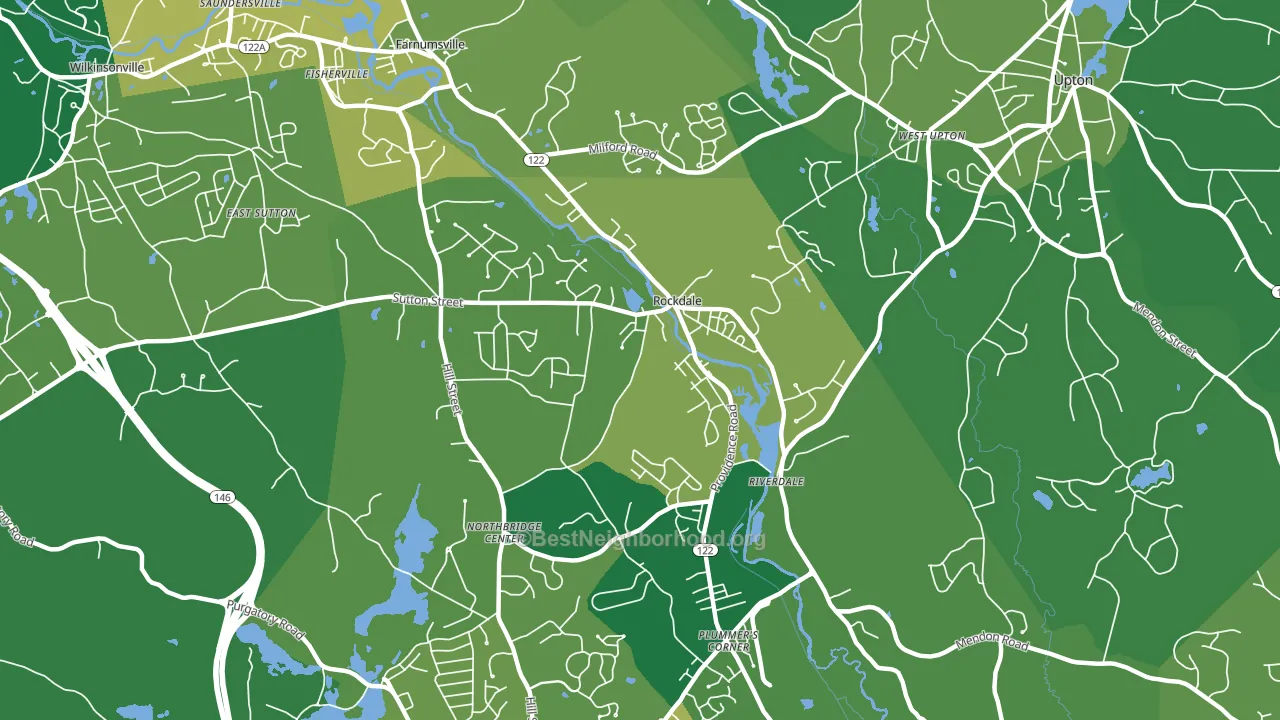 Northbridge, MA block-group voter-turnout map
